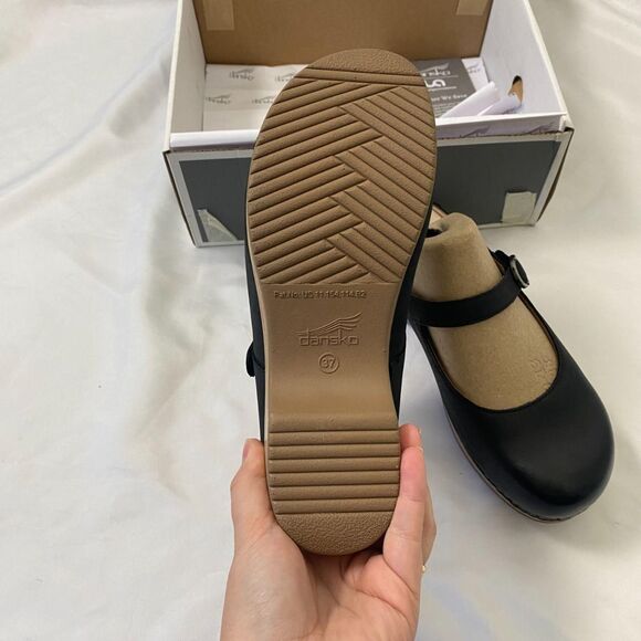 NIB Dansko Bria Burnished Nubuck Black Mary Jane Clogs Mules EU 37 US 6.5 - US 7 - Picture 4 of 8